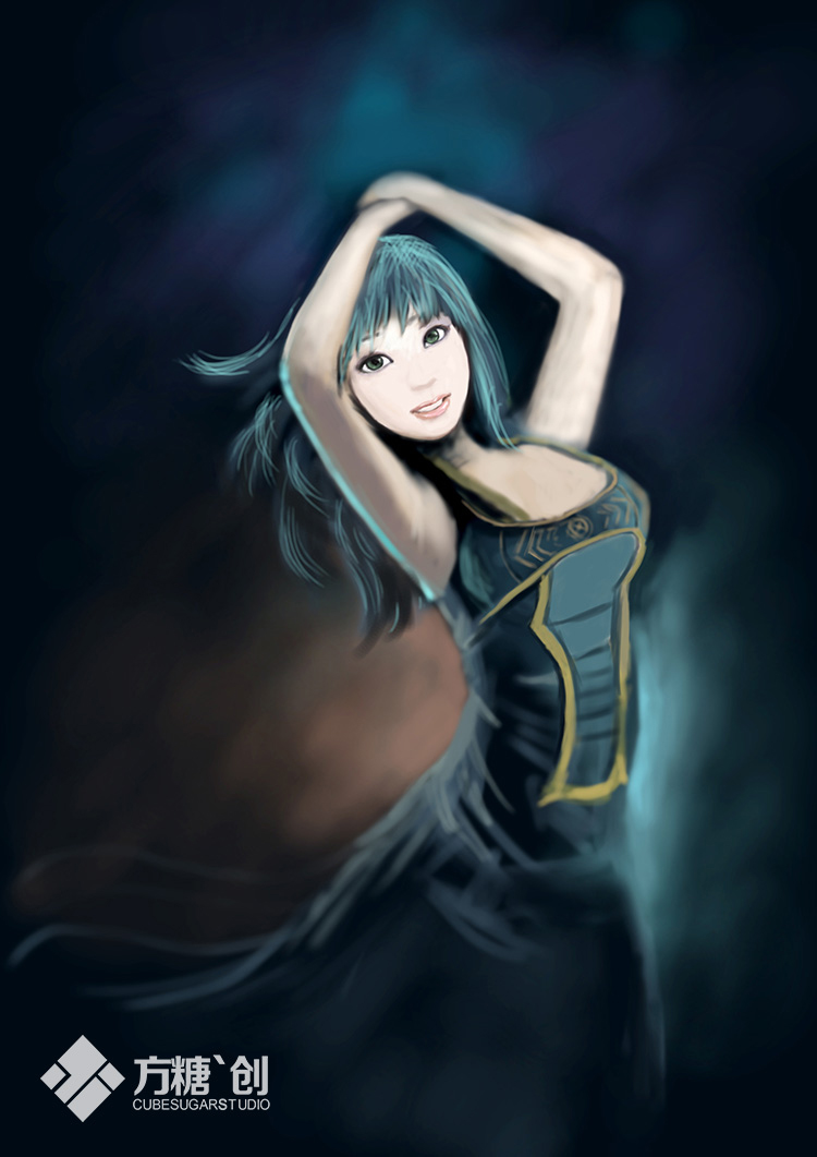 少女系列之《银发舞女》`ps原画